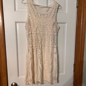 Express Boho white sleeveless lace dress